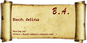 Bech Adina névjegykártya